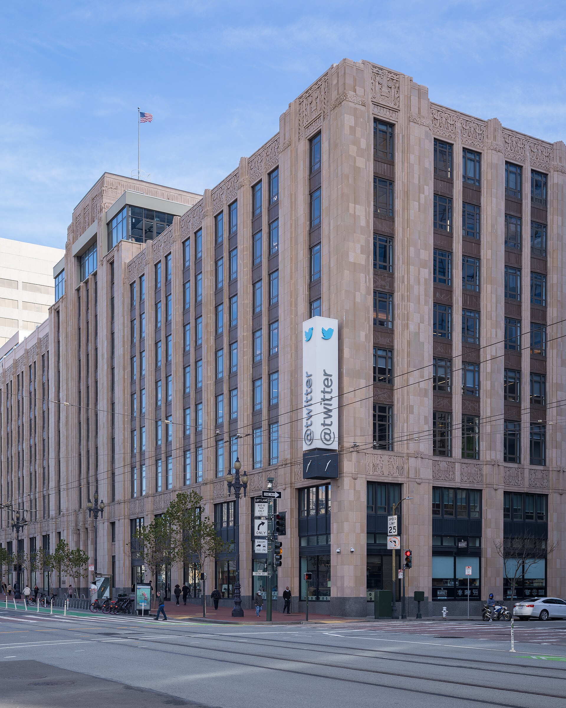 Former Twitter headquarters on Market Street, San Francisco
